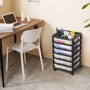 Scrapbook Rolling Storage Cart, 6-Tier Large Capacity with Organizer Top, Black Frame with 4 Removable V952-JTZCCHTZ6CJT39QSVV0