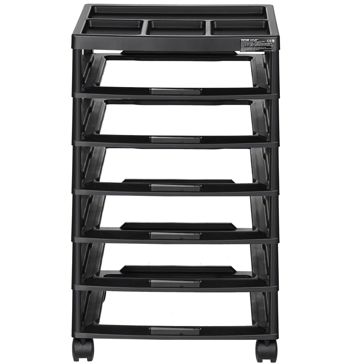 Scrapbook Rolling Storage Cart, 6-Tier Large Capacity with Organizer Top, Black Frame with 4 Removable V952-JTZCCHTZ6CJT39QSVV0