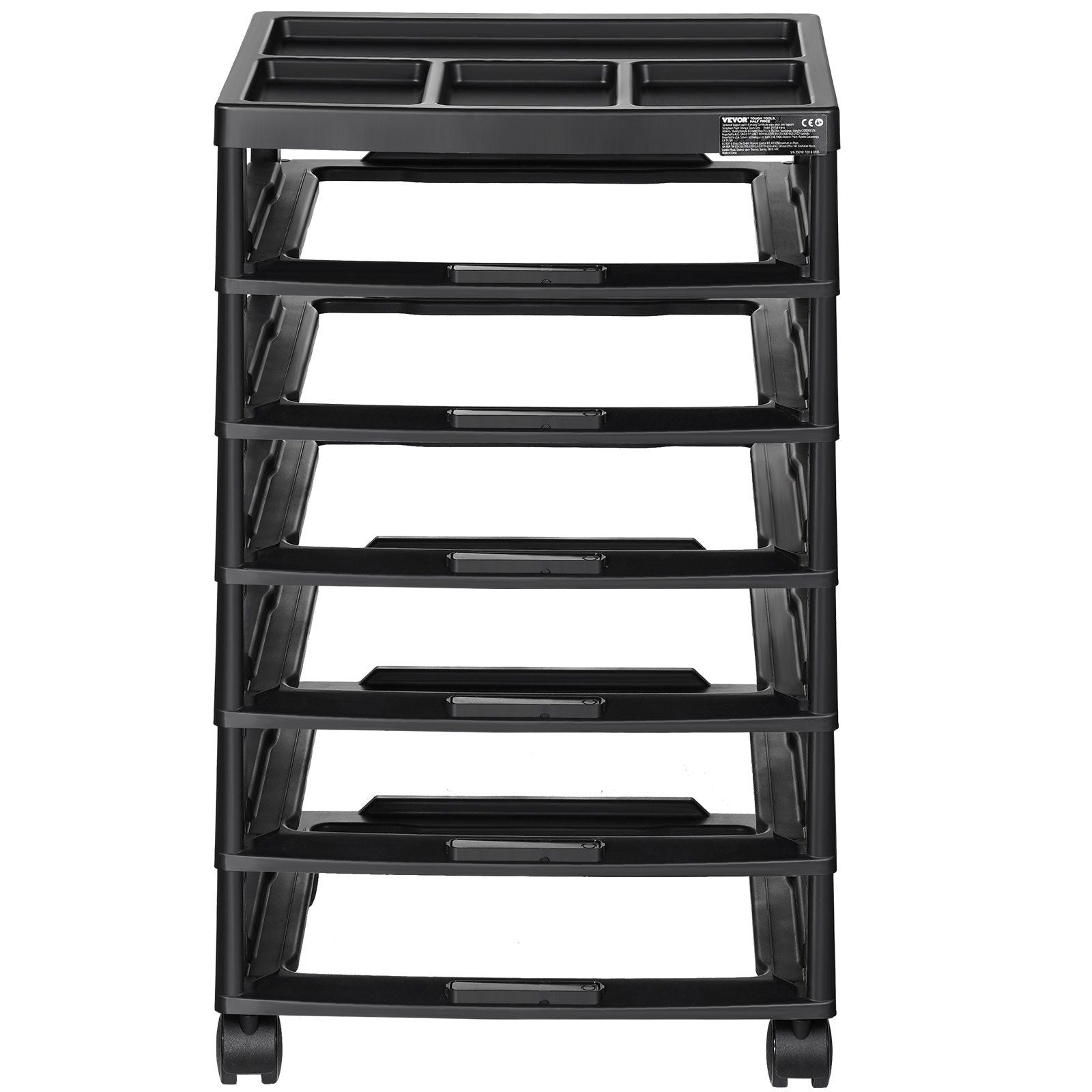 Scrapbook Rolling Storage Cart, 6-Tier Large Capacity with Organizer Top, Black Frame with 4 Removable V952-JTZCCHTZ6CJT39QSVV0