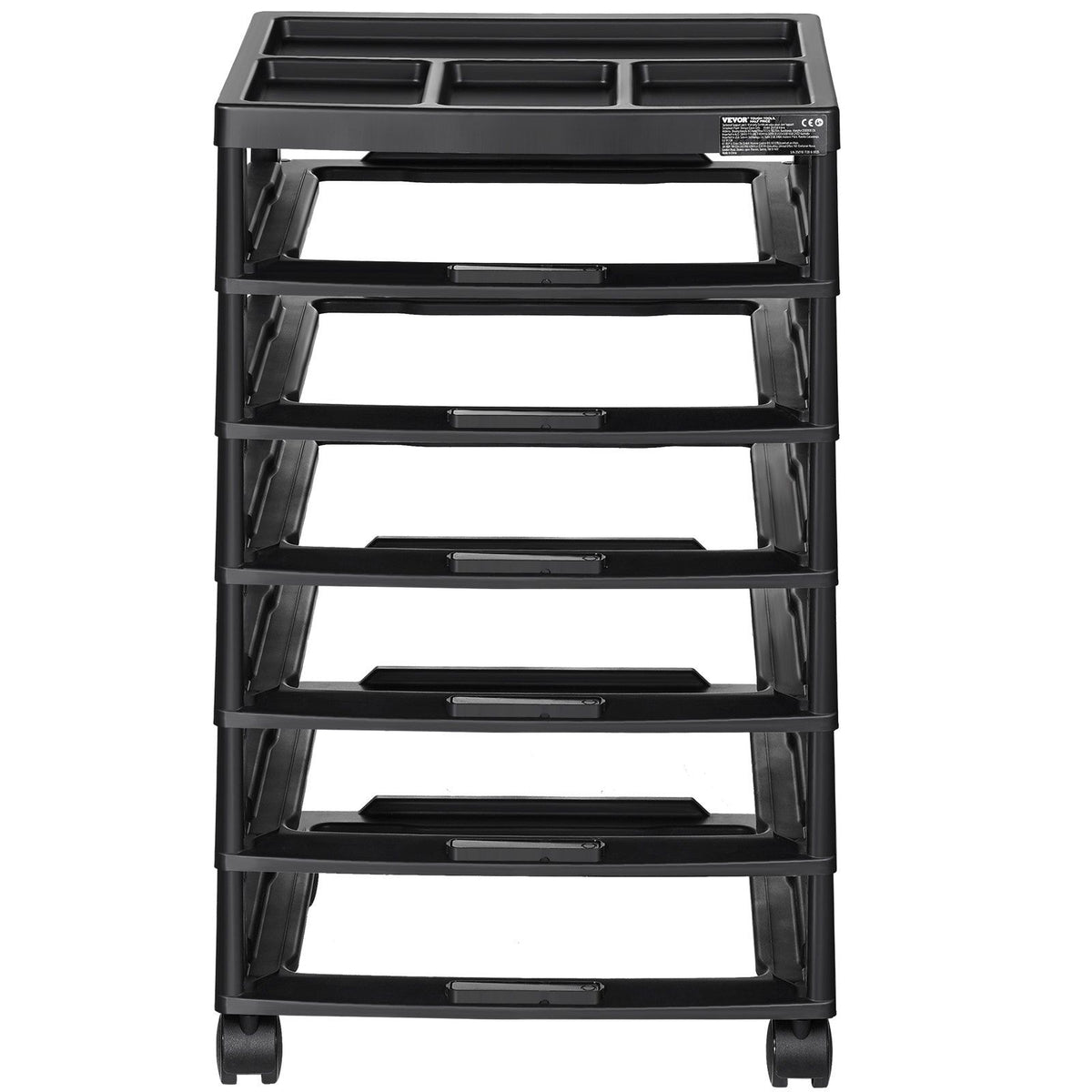 Scrapbook Rolling Storage Cart, 6-Tier Large Capacity with Organizer Top, Black Frame with 4 Removable V952-JTZCCHTZ6CJT39QSVV0