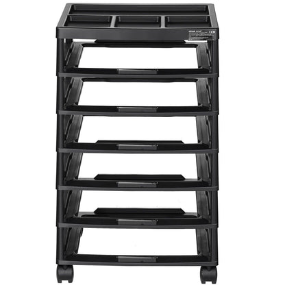 Scrapbook Rolling Storage Cart, 6-Tier Large Capacity with Organizer Top, Black Frame with 4 Removable V952-JTZCCHTZ6CJT39QSVV0