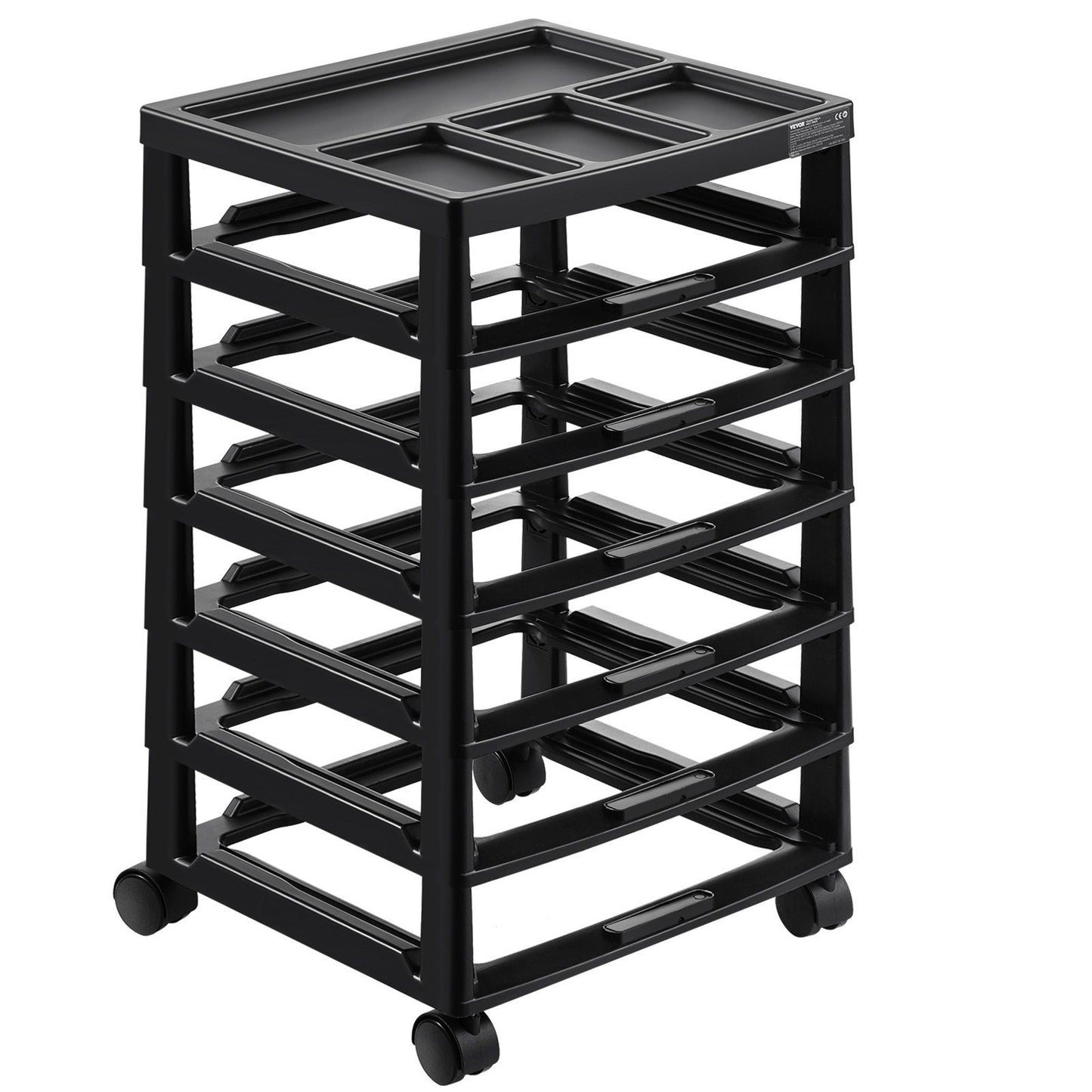Scrapbook Rolling Storage Cart, 6-Tier Large Capacity with Organizer Top, Black Frame with 4 Removable V952-JTZCCHTZ6CJT39QSVV0