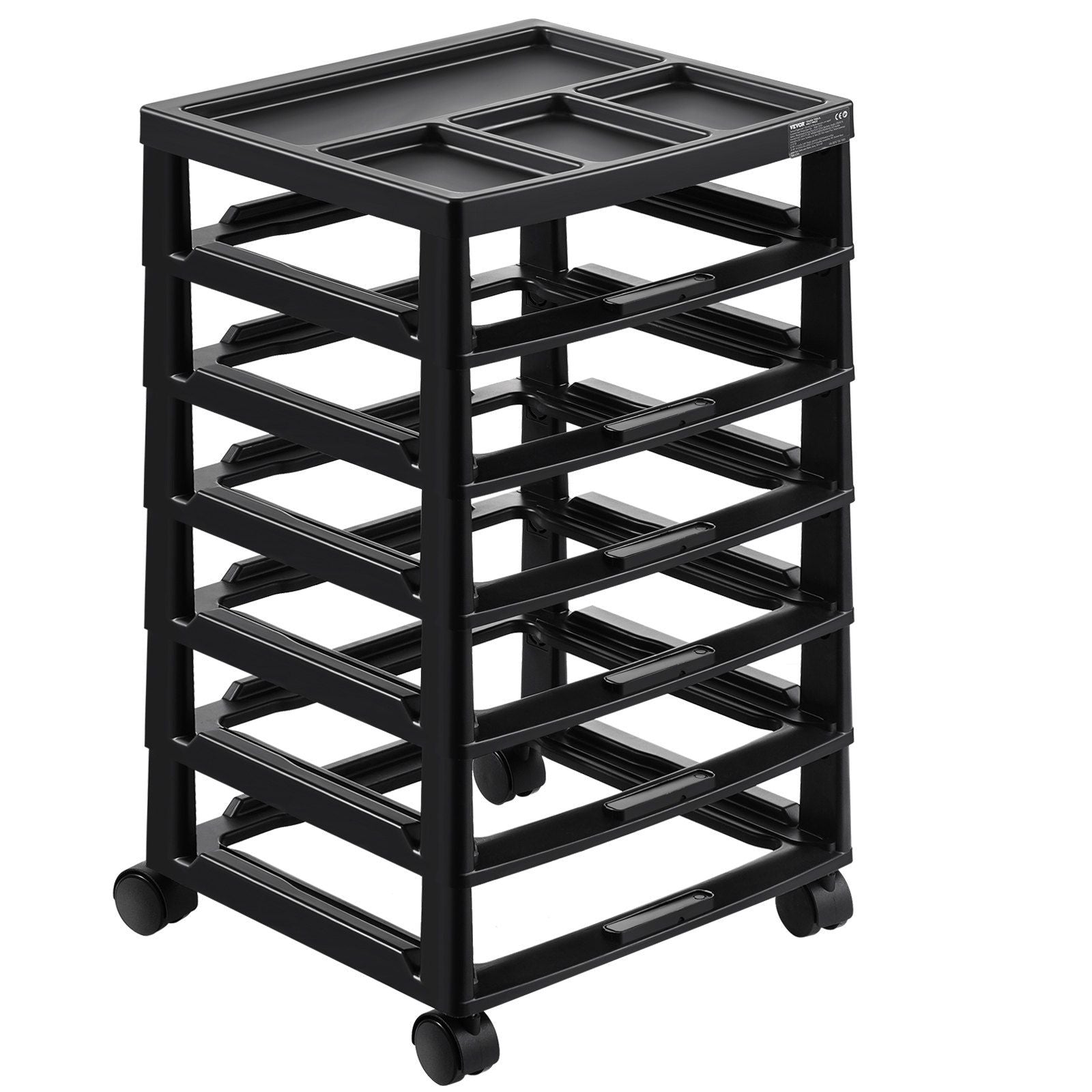 Scrapbook Rolling Storage Cart, 6-Tier Large Capacity with Organizer Top, Black Frame with 4 Removable V952-JTZCCHTZ6CJT39QSVV0