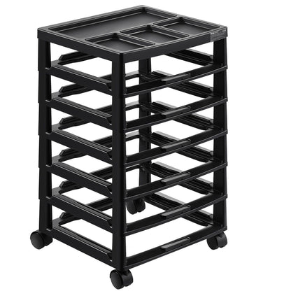 Scrapbook Rolling Storage Cart, 6-Tier Large Capacity with Organizer Top, Black Frame with 4 Removable V952-JTZCCHTZ6CJT39QSVV0