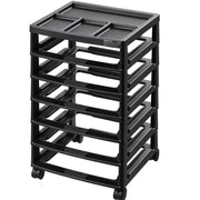 Scrapbook Rolling Storage Cart, 6-Tier Large Capacity with Organizer Top, Black Frame with 4 Removable V952-JTZCCHTZ6CJT39QSVV0