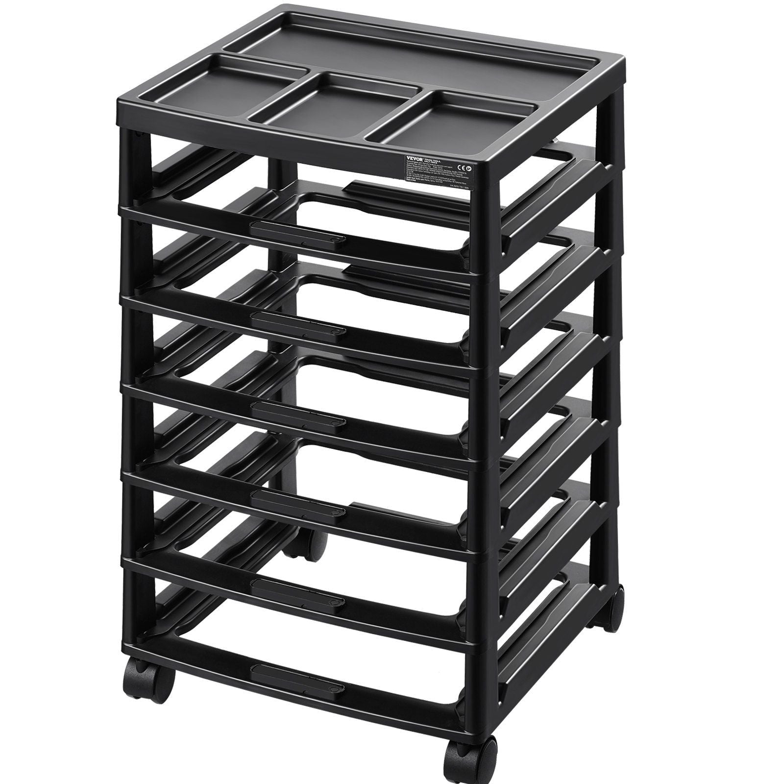 Scrapbook Rolling Storage Cart, 6-Tier Large Capacity with Organizer Top, Black Frame with 4 Removable V952-JTZCCHTZ6CJT39QSVV0