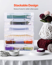 Scrapbook Paper Storage 6 Pack Stackable Plastic Board Game Boxes Clear Case V952-JTZCCHTZBHTCADQZDV0