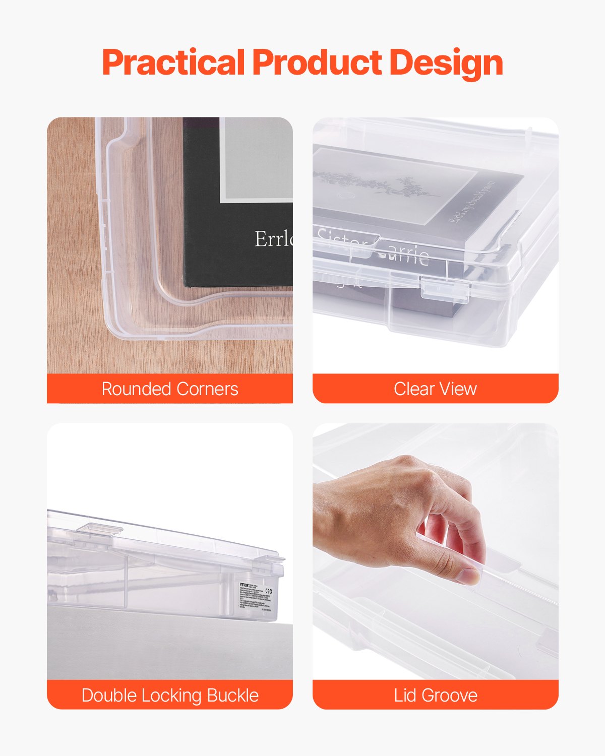 Scrapbook Paper Storage 6 Pack Stackable Plastic Board Game Boxes Clear Case V952-JTZCCHTZBHTCADQZDV0
