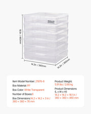 Scrapbook Paper Storage 6 Pack Stackable Plastic Board Game Boxes Clear Case V952-JTZCCHTZBHTCADQZDV0