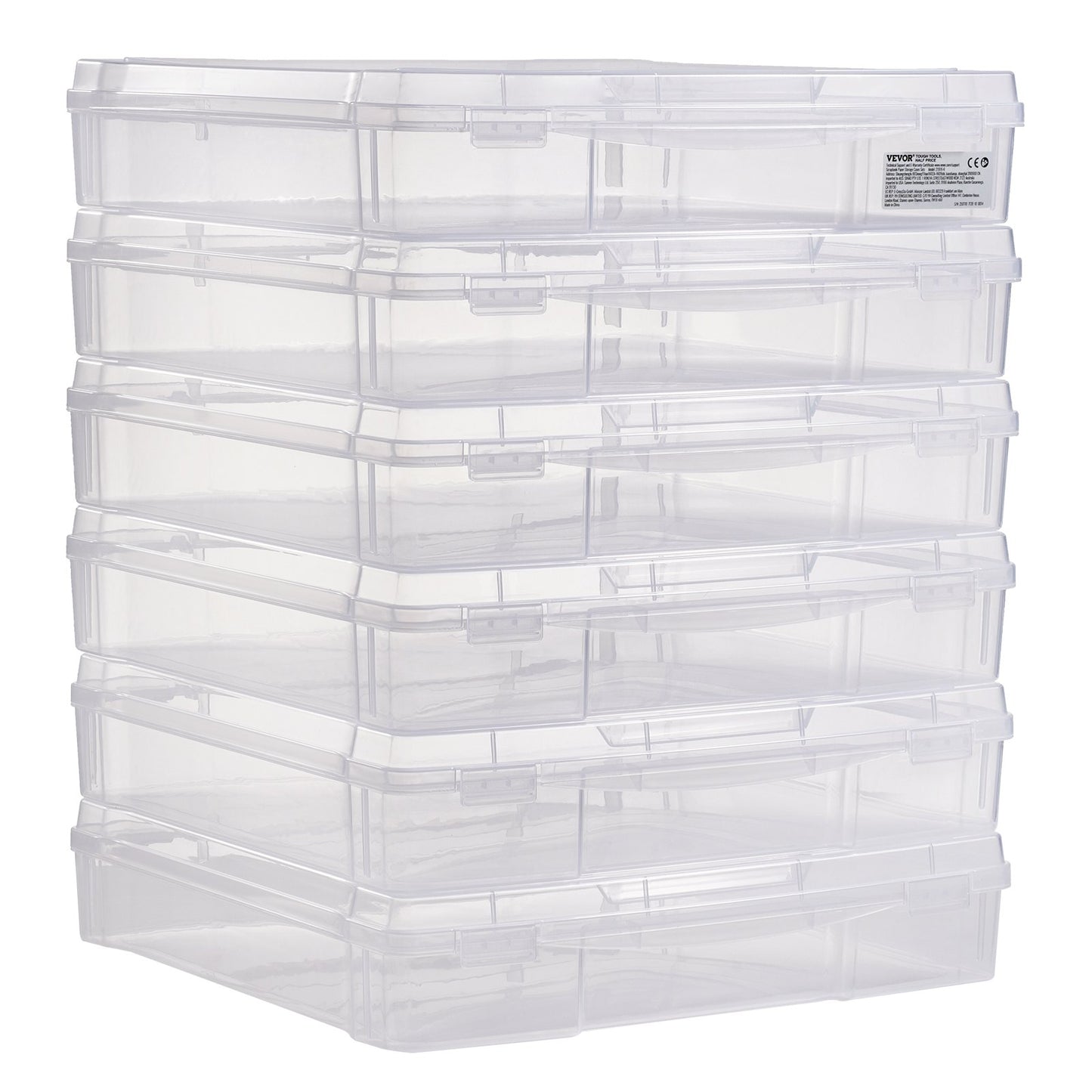 Scrapbook Paper Storage 6 Pack Stackable Plastic Board Game Boxes Clear Case V952-JTZCCHTZBHTCADQZDV0