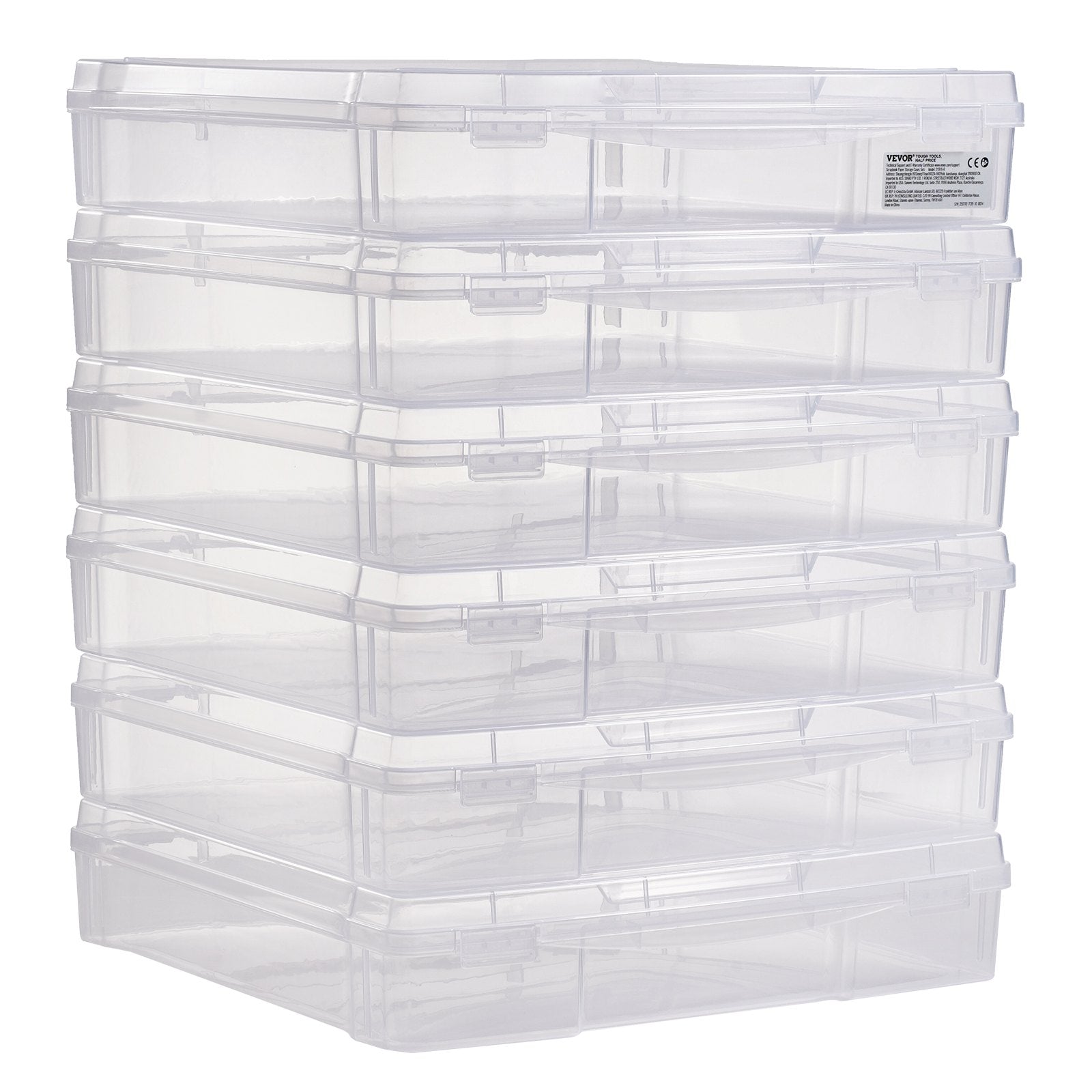 Scrapbook Paper Storage 6 Pack Stackable Plastic Board Game Boxes Clear Case V952-JTZCCHTZBHTCADQZDV0