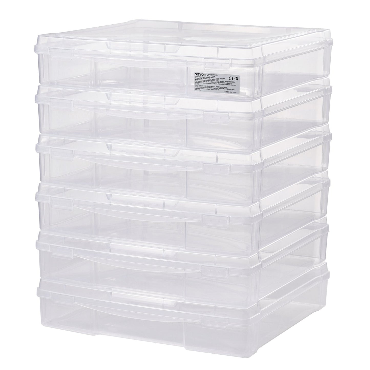 Scrapbook Paper Storage 6 Pack Stackable Plastic Board Game Boxes Clear Case V952-JTZCCHTZBHTCADQZDV0