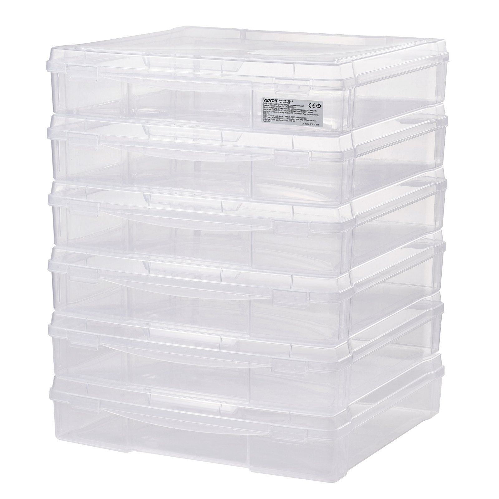 Scrapbook Paper Storage 6 Pack Stackable Plastic Board Game Boxes Clear Case V952-JTZCCHTZBHTCADQZDV0