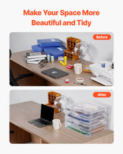 Scrapbook Paper Storage 4 Pack Stackable Plastic Board Game Boxes Clear Case V952-JTZCCHTZBHTCKPJCFV0