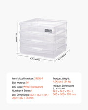 Scrapbook Paper Storage 4 Pack Stackable Plastic Board Game Boxes Clear Case V952-JTZCCHTZBHTCKPJCFV0