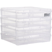 Scrapbook Paper Storage 4 Pack Stackable Plastic Board Game Boxes Clear Case V952-JTZCCHTZBHTCKPJCFV0