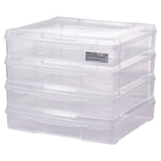 Scrapbook Paper Storage 4 Pack Stackable Plastic Board Game Boxes Clear Case V952-JTZCCHTZBHTCKPJCFV0
