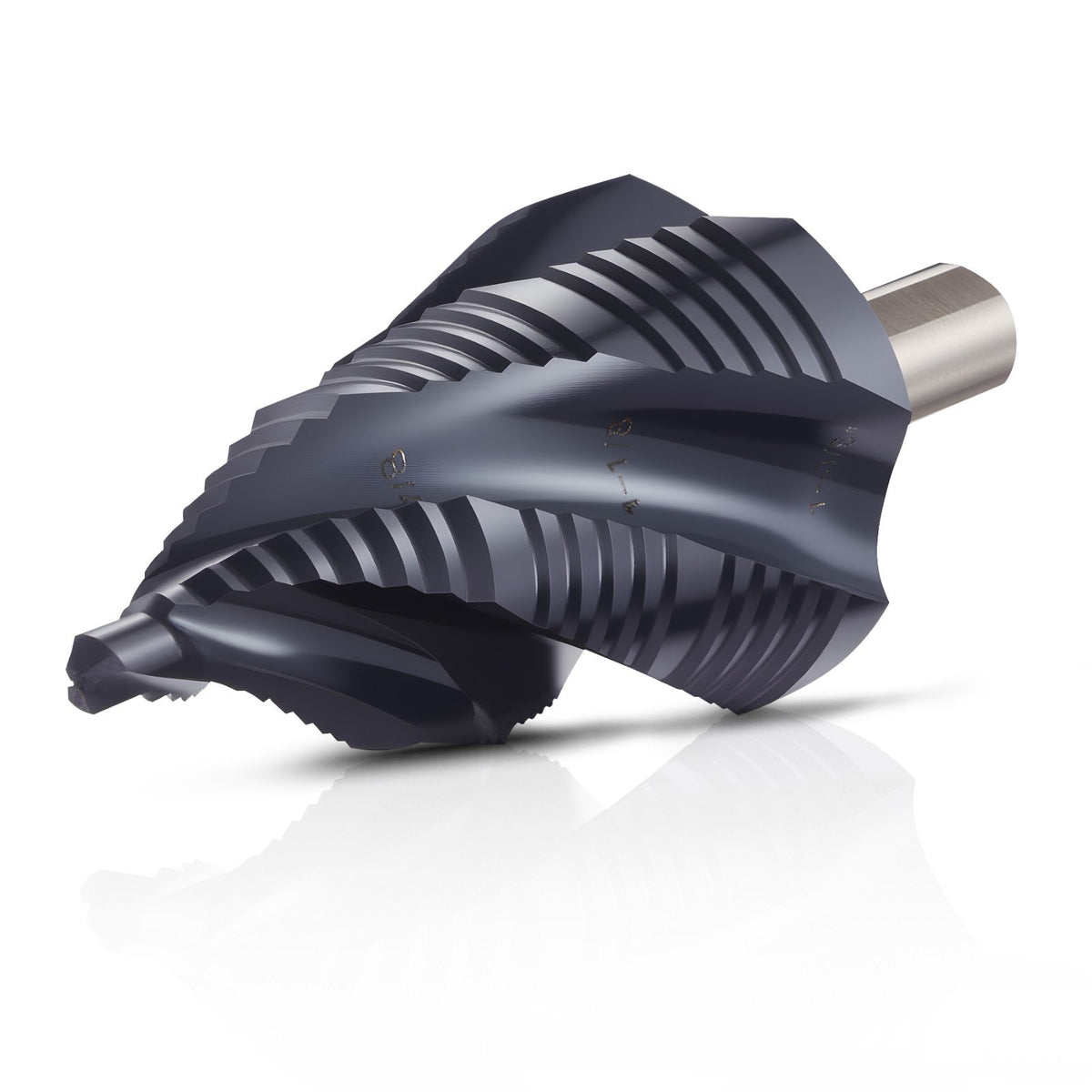 Step Drill Bit, 4.76 to 34.93 mm, 9.53 mm Triangular Shank, TiAlN Coating Cobalt High Speed Steel, Four V952-JTZT138INCHLOYO1B001V0