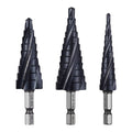 Step Drill Bit Set, 3.2 - 22.2 mm, 3 Pieces Step Drill Bits, 6.35 mm Hex Shank, TiAlN Coating Cobalt HSS High V952-JTZTLXSM35GGQOKP2001V0