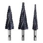 Step Drill Bit Set, 3.2 - 22.2 mm, 3 Pieces Step Drill Bits, 6.35 mm Hex Shank, TiAlN Coating Cobalt HSS High V952-JTZTLXSM35GGQOKP2001V0