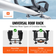Kayak Roof Rack 2 Pairs J-Bar, Soft Roof Rack, Top Mount Tie Down, Carrier for kayak, Surf Board, Canoe, SUP, V952-JXBKZDKHJG4J6TEJQV0