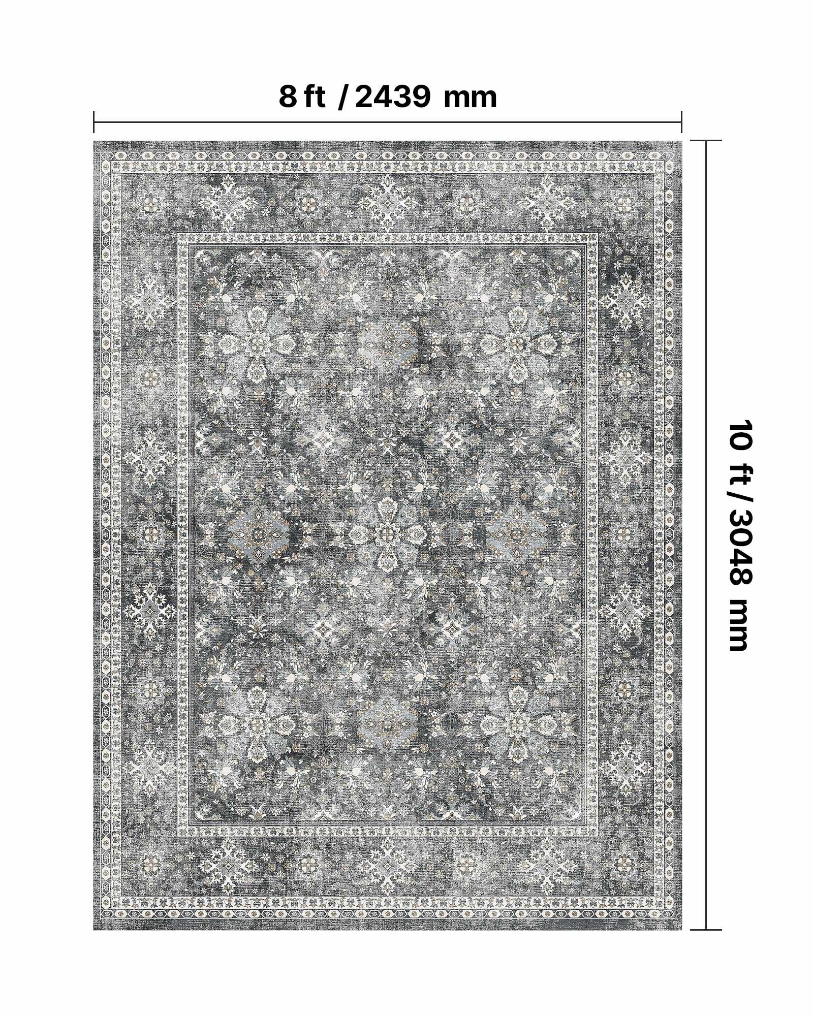 Area Rug, 2438.4x3048 mm Large Washable Rug, Non-Slip Tear-Resistant Soft Carpet, Pet & Child Friendly V952-JXDDT8X10FTF8FJJV001V0