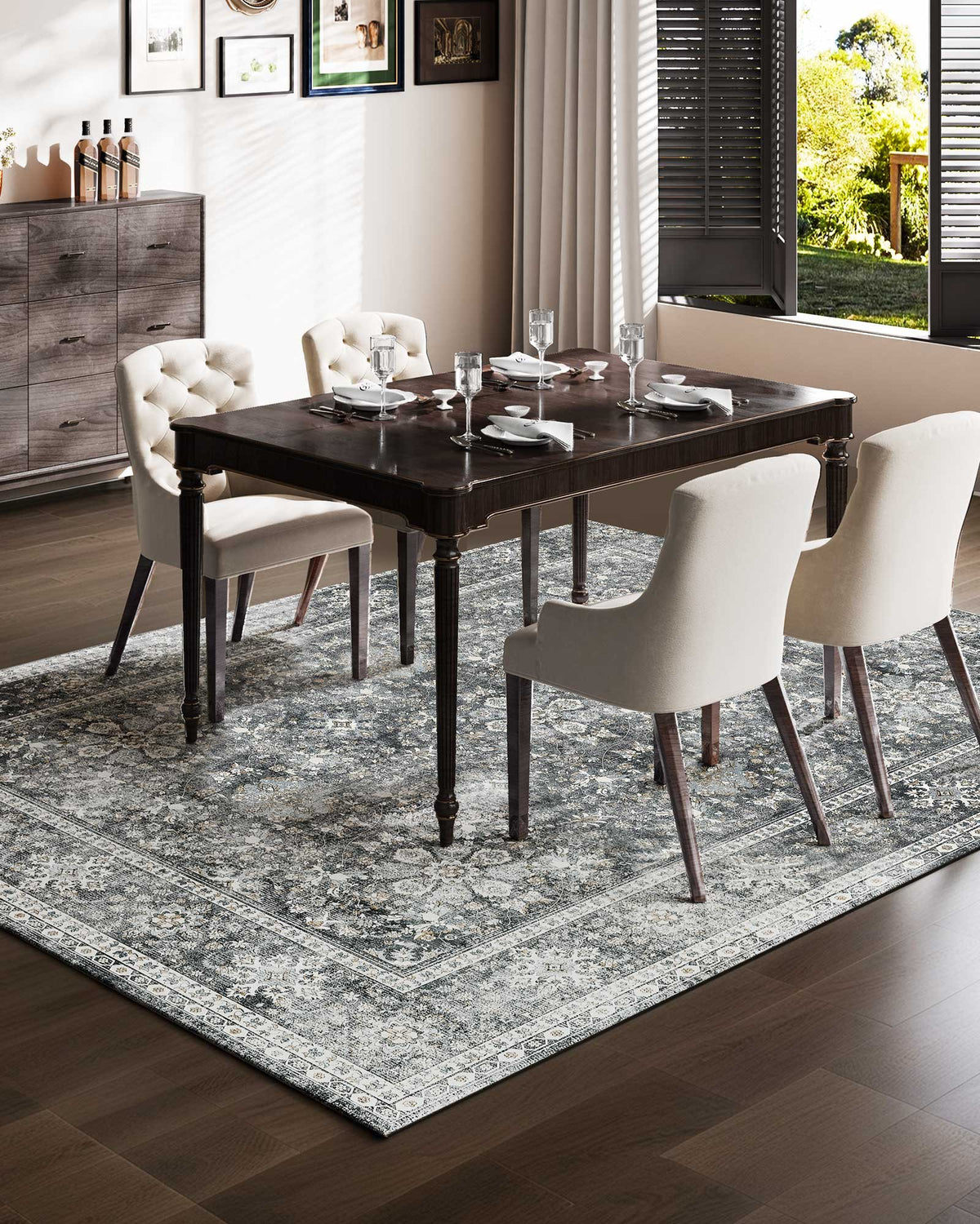 Area Rug, 2438.4x3048 mm Large Washable Rug, Non-Slip Tear-Resistant Soft Carpet, Pet & Child Friendly V952-JXDDT8X10FTF8FJJV001V0