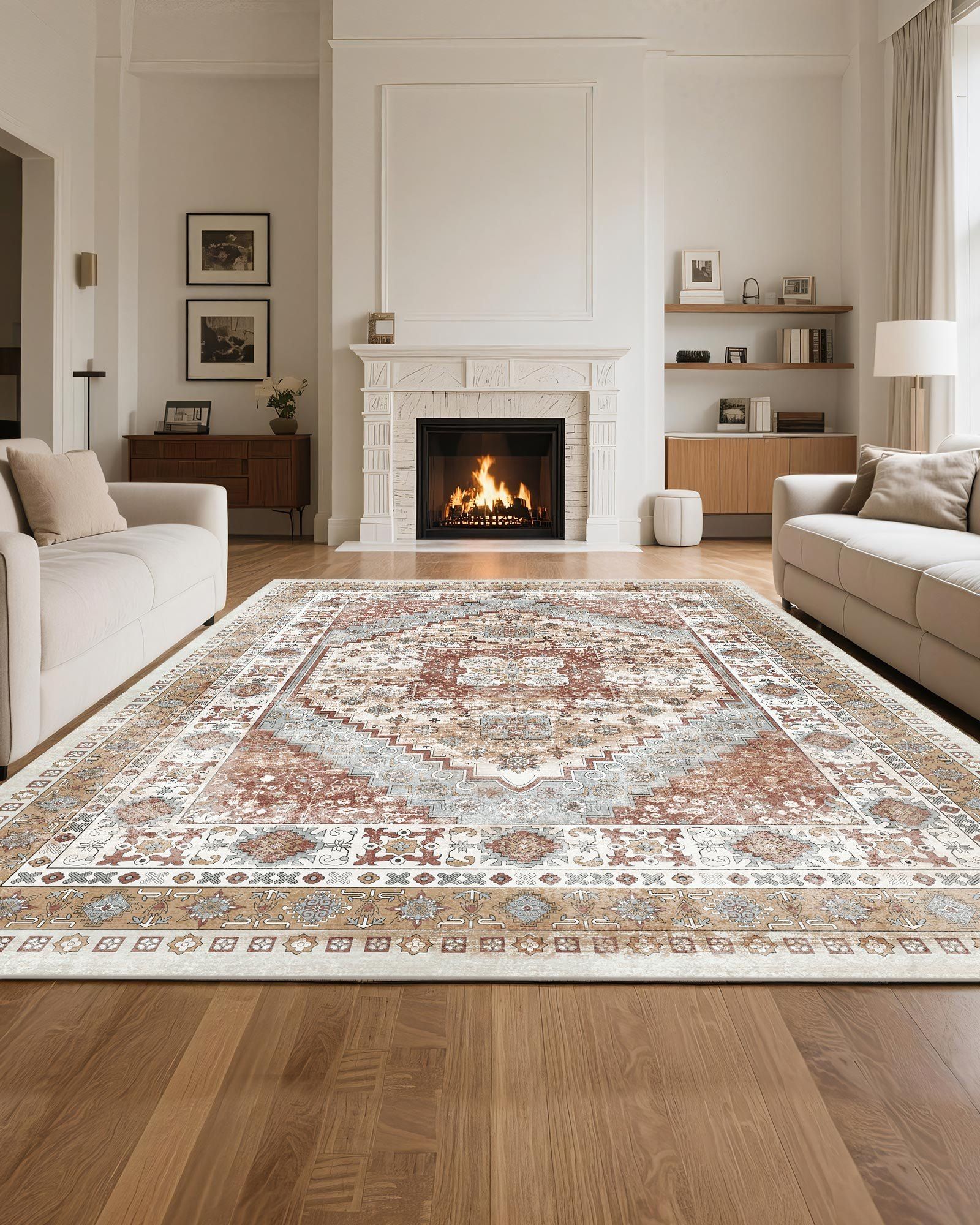 Area Rug, 2438.4 x 3048 mm Large Washable Rug, Non-Slip and Tear-Resistant Soft Carpet, Pet & Child Friendly V952-JXDDT8X10FTFZ8SUZ001V0