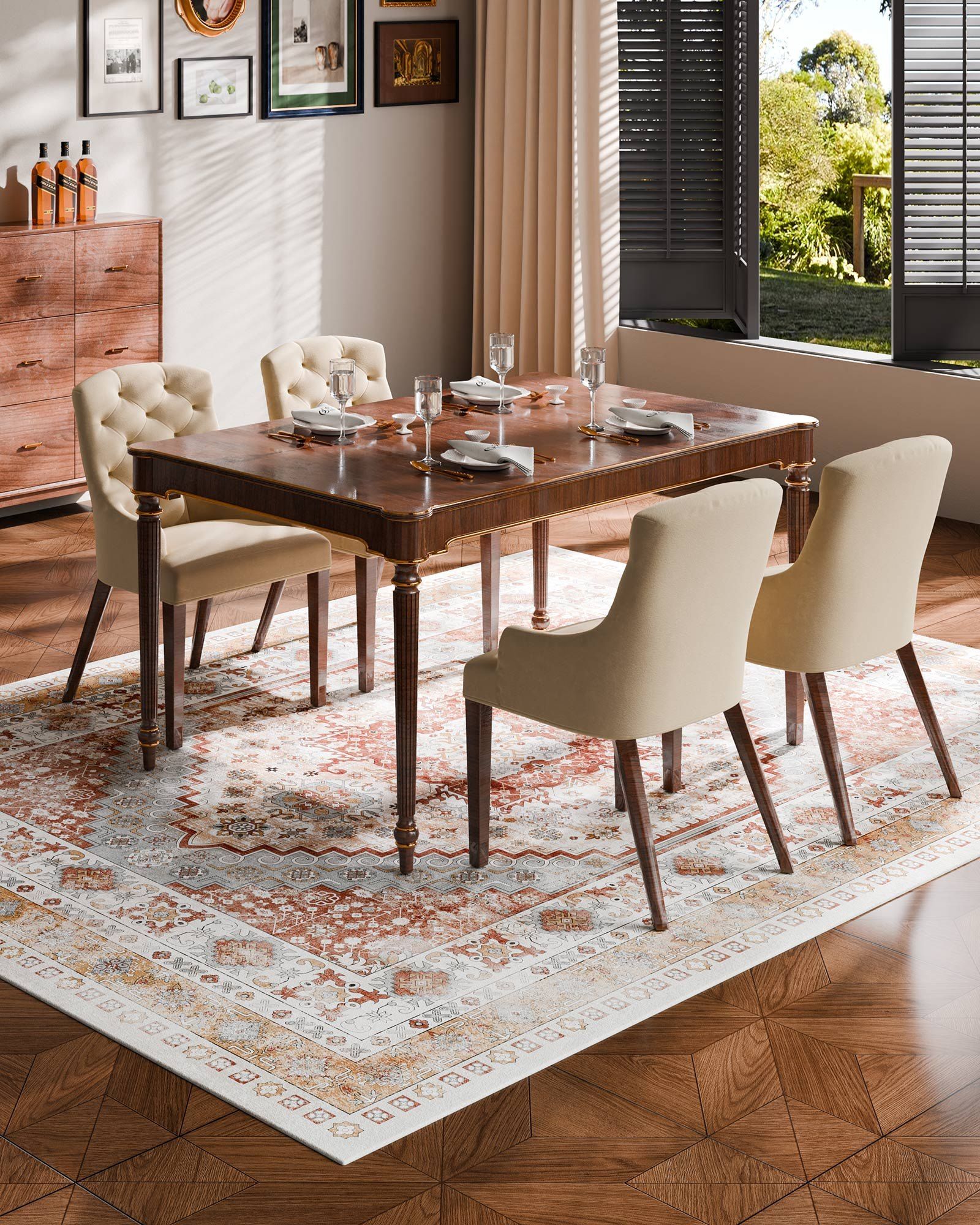 Area Rug, 2438.4 x 3048 mm Large Washable Rug, Non-Slip and Tear-Resistant Soft Carpet, Pet & Child Friendly V952-JXDDT8X10FTFZ8SUZ001V0