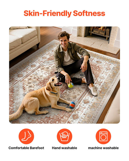 Area Rug, 2438.4 x 3048 mm Large Washable Rug, Non-Slip and Tear-Resistant Soft Carpet, Pet & Child Friendly V952-JXDDT8X10FTFZ8SUZ001V0