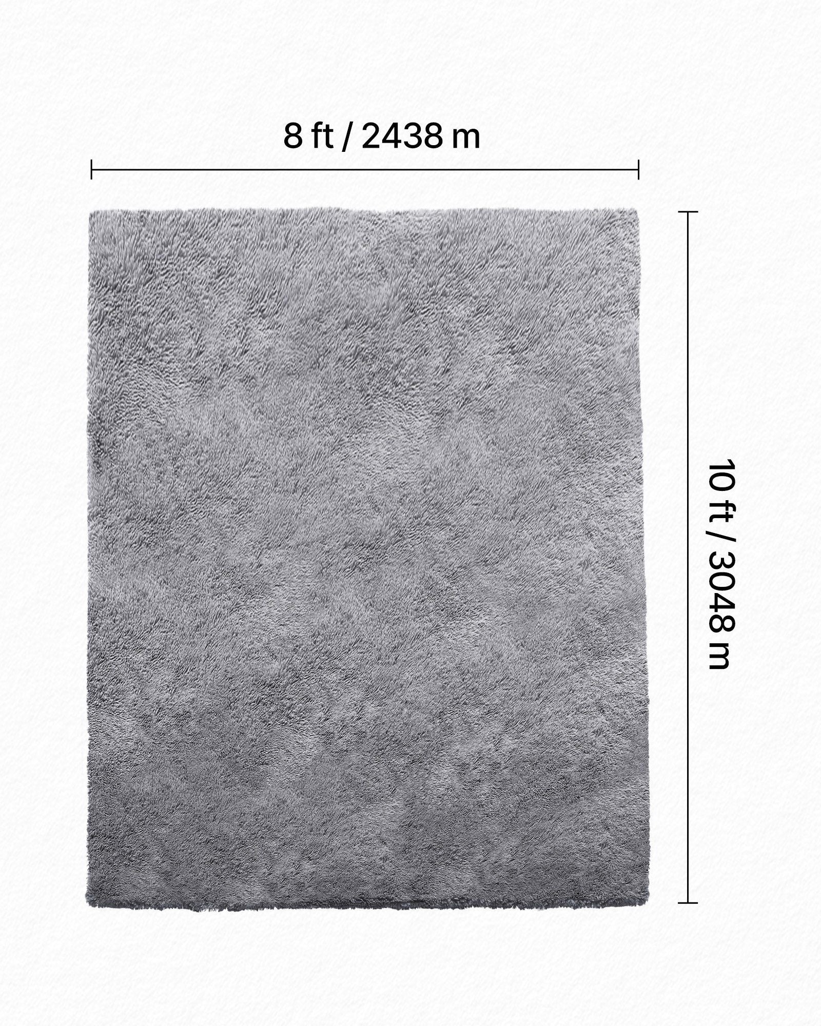 Indoor Plush Area Rugs, 2.44 x 3.05m Soft Plush Carpet, Furry Shag Area Rugs for Living Room, Bedroom, V952-JXDDTSM8X10FS61MV001V0