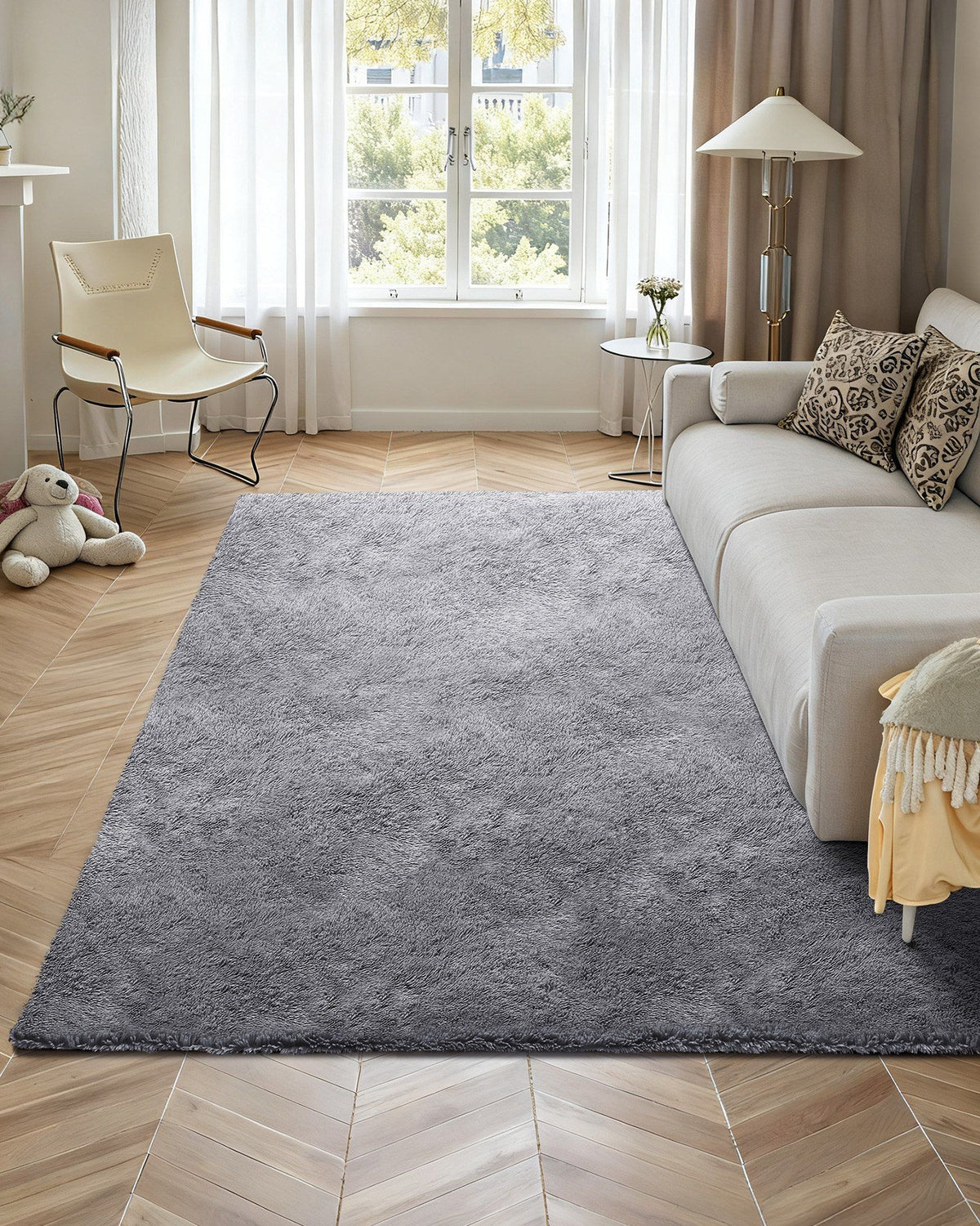 Indoor Plush Area Rugs, 2.44 x 3.05m Soft Plush Carpet, Furry Shag Area Rugs for Living Room, Bedroom, V952-JXDDTSM8X10FS61MV001V0