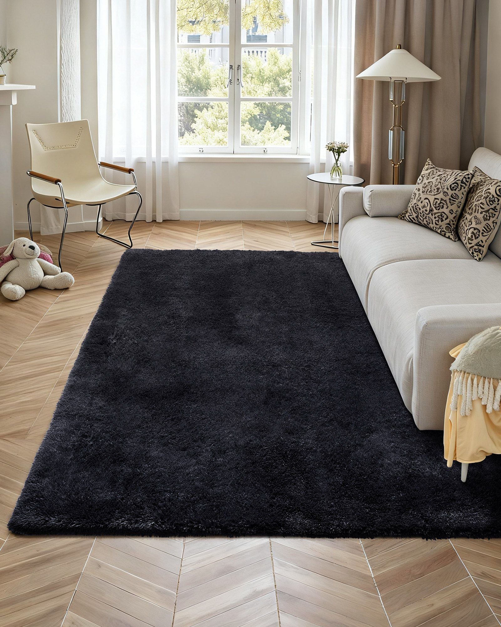 Indoor Plush Area Rugs, 2.44 x 3.05m Soft Plush Carpet, Furry Shag Area Rugs for Living Room, Bedroom, V952-JXDDTSM8X10FT7FHU001V0