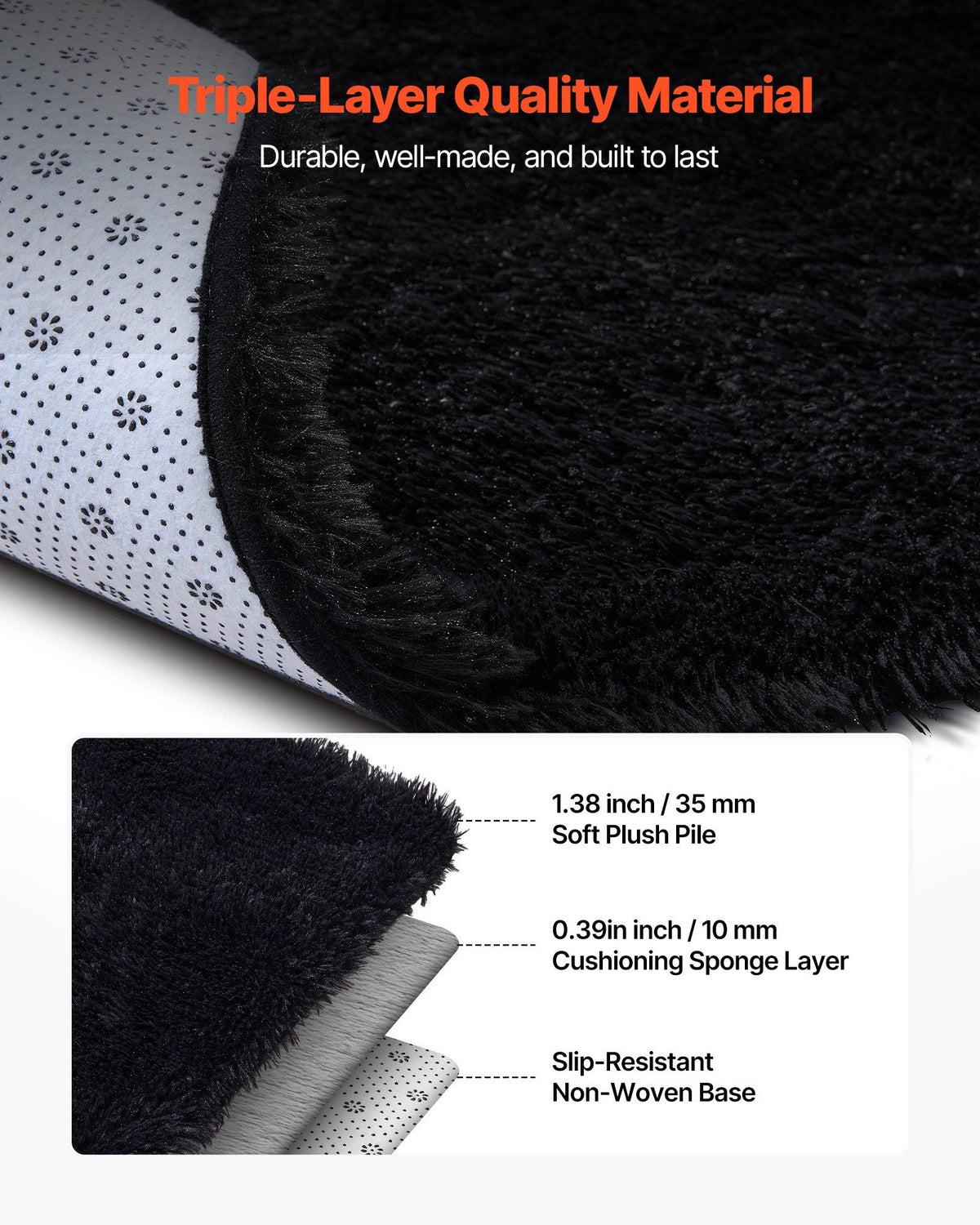 Indoor Plush Area Rugs, 2.44 x 3.05m Soft Plush Carpet, Furry Shag Area Rugs for Living Room, Bedroom, V952-JXDDTSM8X10FT7FHU001V0