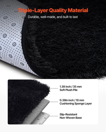 Indoor Plush Area Rugs, 2.44 x 3.05m Soft Plush Carpet, Furry Shag Area Rugs for Living Room, Bedroom, V952-JXDDTSM8X10FT7FHU001V0