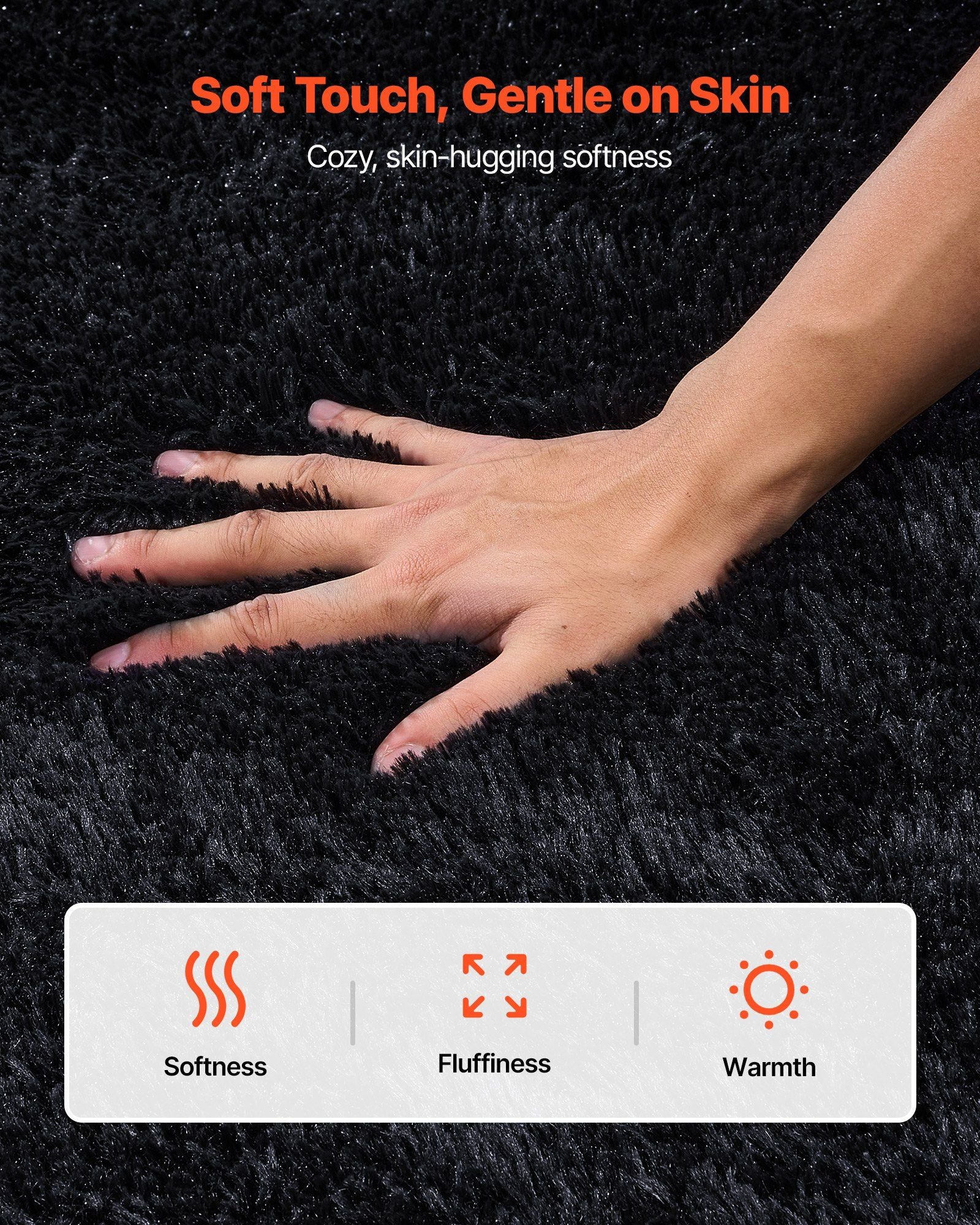 Indoor Plush Area Rugs, 2.44 x 3.05m Soft Plush Carpet, Furry Shag Area Rugs for Living Room, Bedroom, V952-JXDDTSM8X10FT7FHU001V0