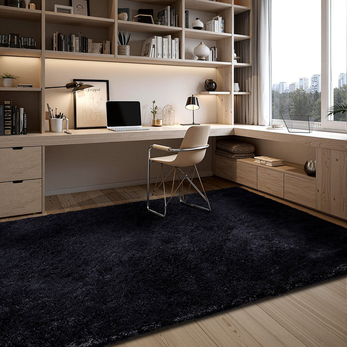Indoor Plush Area Rugs, 2.44 x 3.05m Soft Plush Carpet, Furry Shag Area Rugs for Living Room, Bedroom, V952-JXDDTSM8X10FT7FHU001V0