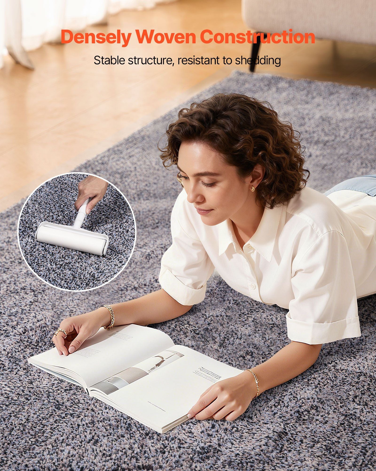 Indoor Plush Area Rugs, 2.44 x 3.05m Plush Carpet, Area Rugs Furry with Long Plushs Pile, Thick & Durable V952-JXDDTSSCR8X1HTYN7001V0