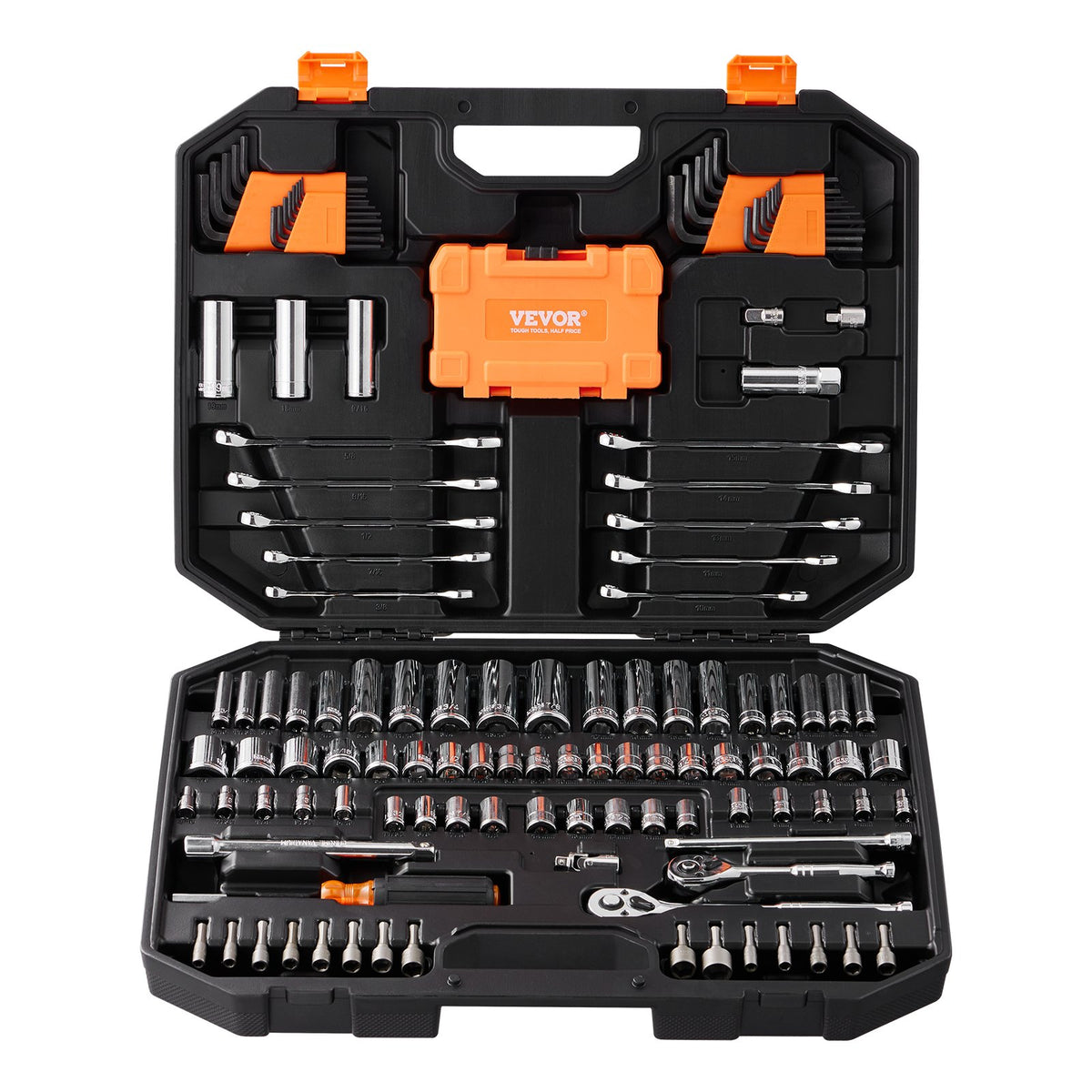 Mechanics Tool Set and Socket Set 1/4in 3/8in Drive 145 Pcs SAE and Metric V952-JXGJTZ1438SAEUVL7V0