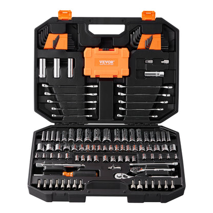 Mechanics Tool Set and Socket Set 1/4in 3/8in Drive 145 Pcs SAE and Metric V952-JXGJTZ1438SAEUVL7V0
