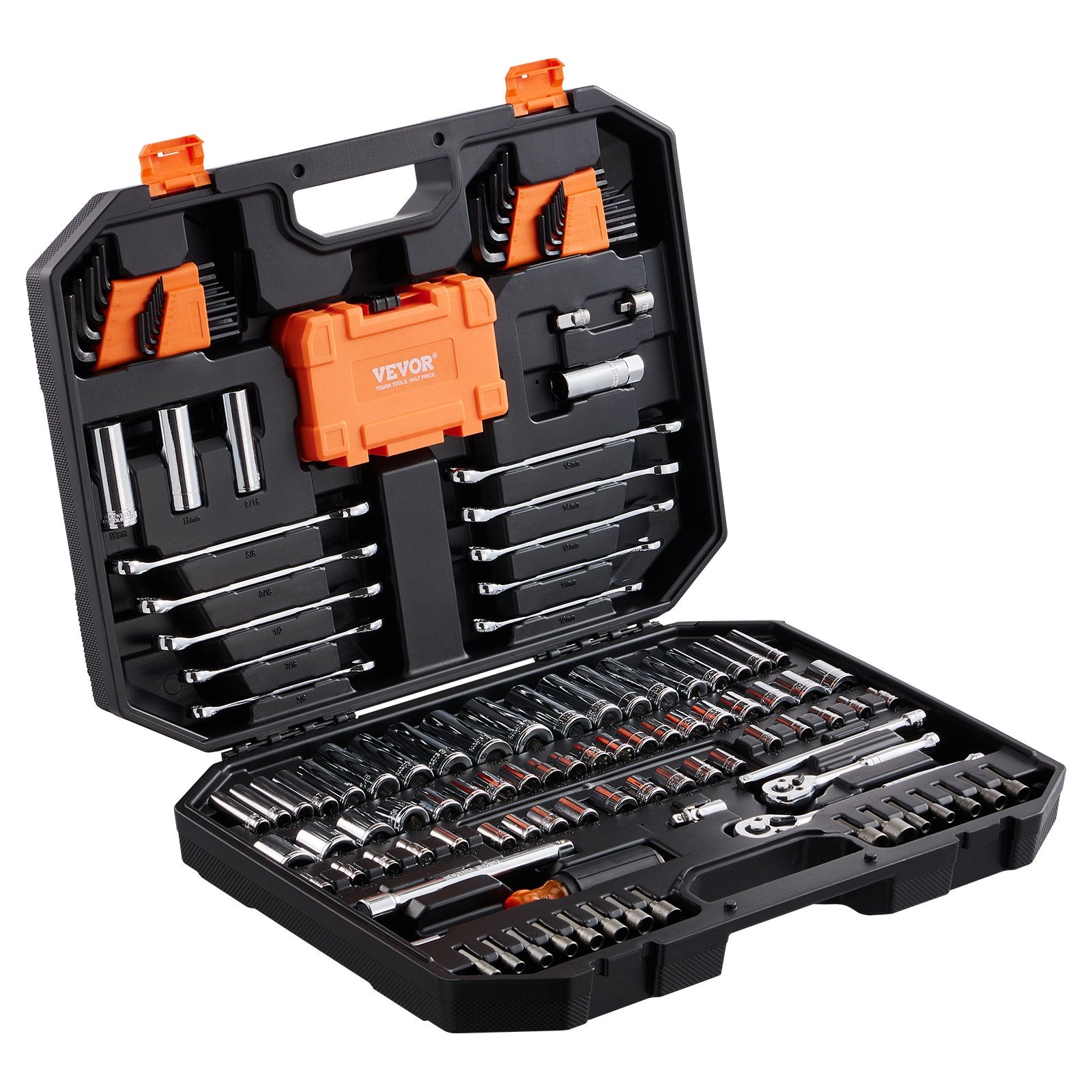 Mechanics Tool Set and Socket Set 1/4in 3/8in Drive 145 Pcs SAE and Metric V952-JXGJTZ1438SAEUVL7V0