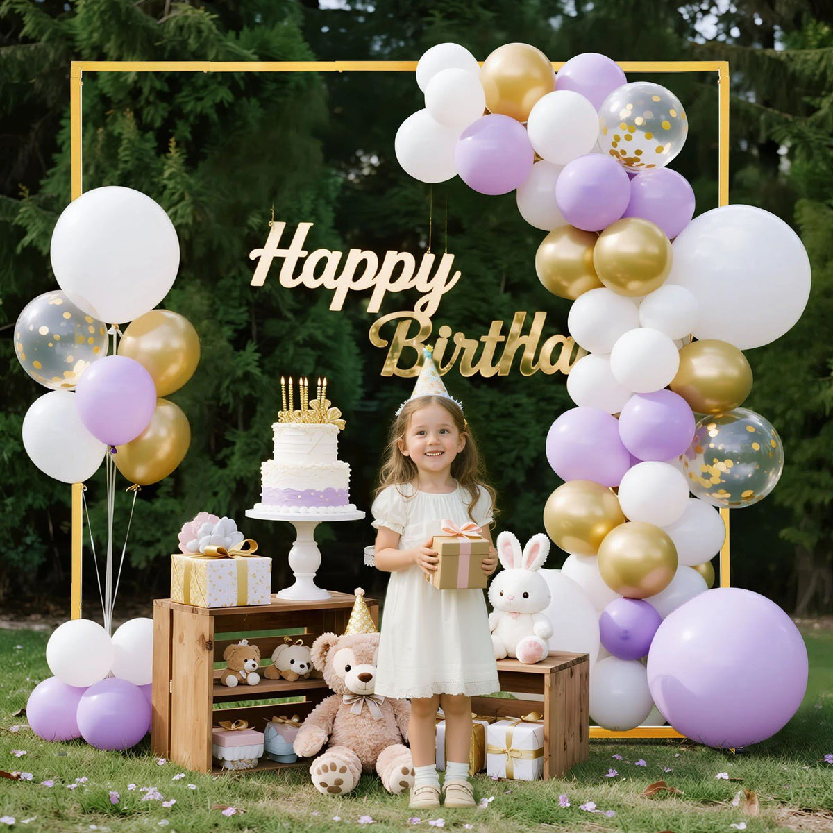 Arch Backdrop Stand, 2 x 2 m, Stable Structure, Easy Assembly, Square Gold Metal Arch Backdrop Stand for V952-JXJDJT66FT66JQXDB001V0