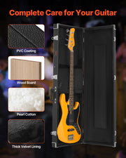 Bass Guitar Hard Case, 1220 mm Rectangular Guitar Hard Case, With Lock Latch Keys Handle, PVC Padding Soft V952-JXJTYHJXJHBBVUUYRV0