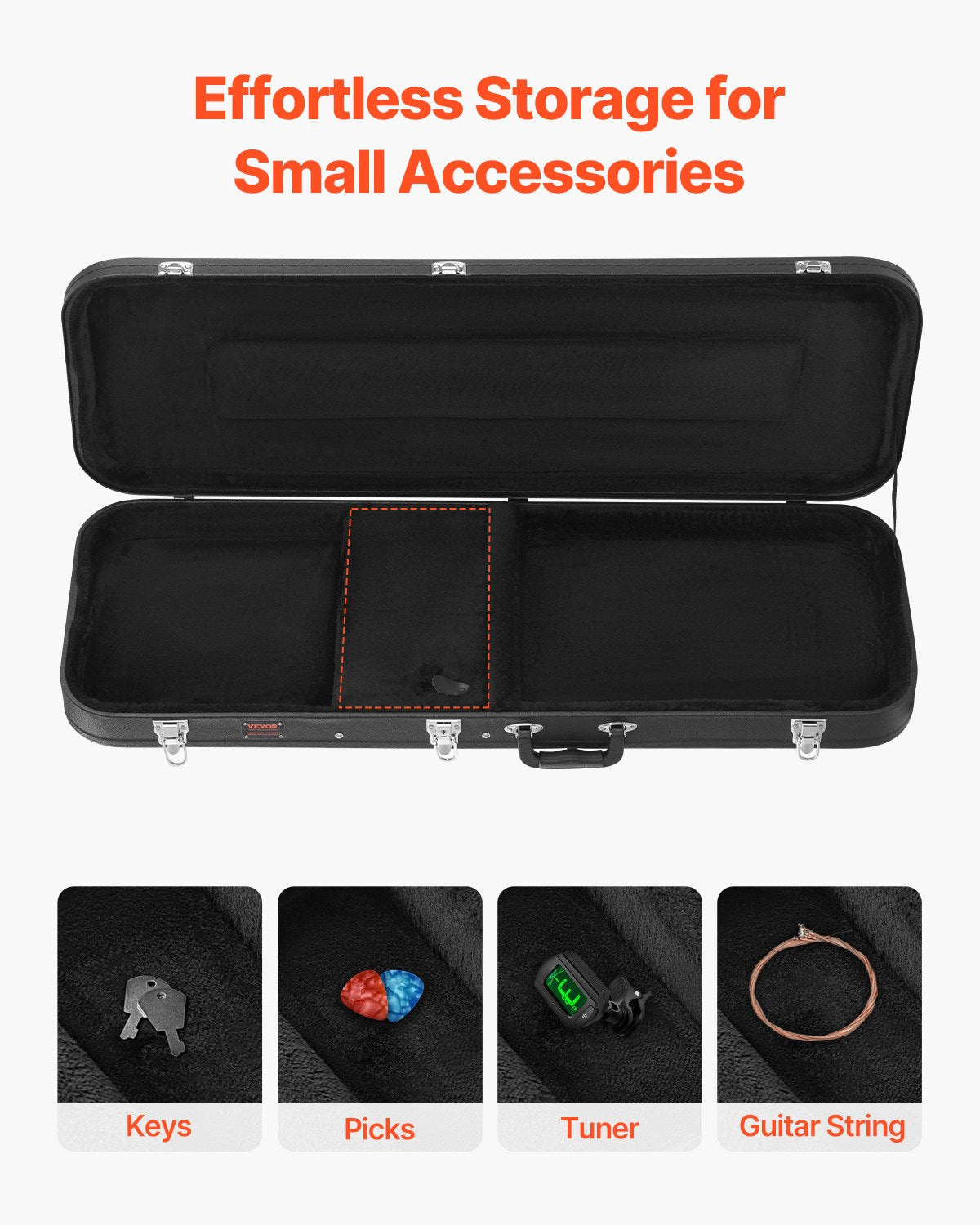 Bass Guitar Hard Case, 1220 mm Rectangular Guitar Hard Case, With Lock Latch Keys Handle, PVC Padding Soft V952-JXJTYHJXJHBBVUUYRV0