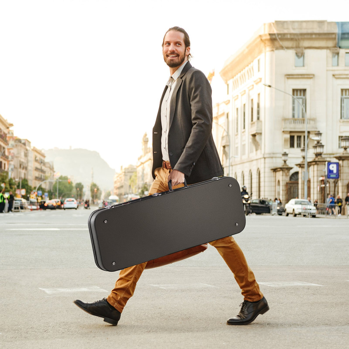 Electric Guitar Hard Case, 1095 mm Rectangular Guitar Hard Case, With Lock Latch Keys Handle, PVC Padding V952-JXJTYHJXJHBDYEWZQV0