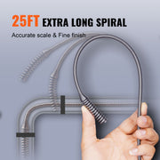 Drain Auger 25ft 1/4in Drum Plumbing Drain Snake Clog Remover Autofeed V952-JXKSC25FT14IN9TZMV0
