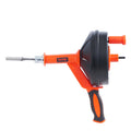 Drain Auger 25ft 1/4in Drum Plumbing Drain Snake Clog Remover Manual-feed V952-JXKSC25FT14INJ1BPV0