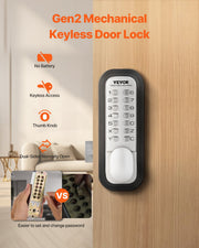Mechanical Keyless Entry Door Lock, 14 Key Mechanical Door Lock, Mechanical Keypad Door Lock with Adjustable V952-JXMMSBMAZSZMD0O8HV0