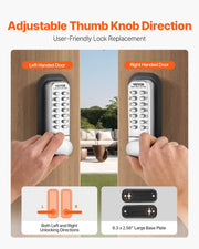 Mechanical Keyless Entry Door Lock, 14 Key Mechanical Door Lock, Mechanical Keypad Door Lock with Adjustable V952-JXMMSBMAZSZMD0O8HV0