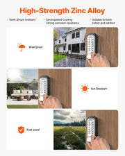 Mechanical Keyless Entry Door Lock, 14 Key Mechanical Door Lock, Mechanical Keypad Door Lock with Adjustable V952-JXMMSBMAZSZMD0O8HV0